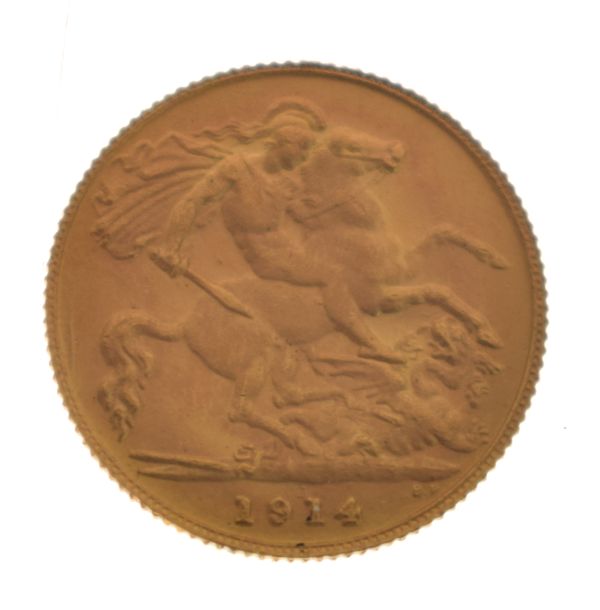 Gold Coin - George V half sovereign, 1914 Condition: