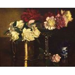 Percy Sturdee - Oil on canvas - Still-life with flowers, signed, framed Condition: