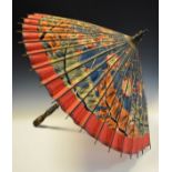 Oriental painted parasol Condition: