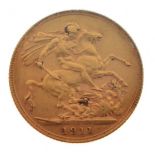 Gold Coin - George V sovereign, 1911 Condition: