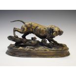 Modern bronzed figure - Hunting dog, after Delabrierre Condition: