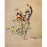 R.Aulina De Mata - Watercolour - Flamenco Dancers, signed and dated 1952, framed and glazed