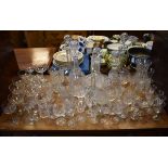 Large quantity of various cut and other table glass Condition: