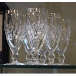 Set of six Waterford crystal Boyne pattern champagne flutes Condition: