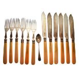 Six pairs of Victorian silver fish knives and forks, Sheffield 1893-1896 together with a Victorian