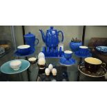 Quantity of Moorcroft speckled blue tableware, Macintyre condiments etc Condition: