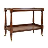 Victorian mahogany two tier buffet/trolley on turned supports Condition: