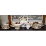 Royal Albert Valentine pattern six person coffee service Condition: