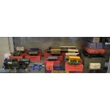 Model Railway - Collection of Hornby 0 gauge items including; two clockwork locos, rolling stock etc