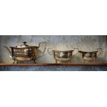 Silver plated three piece tea set Condition: