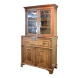 19th Century mahogany two section secretaire bookcase, the upper section fitted four shelves