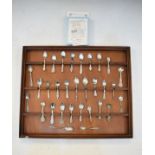 Set of Franklin Mint miniature silver spoons - Silver Spoons Of The Worlds Great Silversmiths,