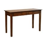 Oak side table fitted one drawer to the frieze and standing on square supports Condition: