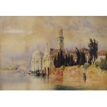W.H. Mason - Watercolour - The English Cemetery, Venice, unsigned, titled to verso, framed and