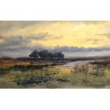 Percy French - Watercolour - A murky moorland landscape, signed and dated '99, framed and glazed