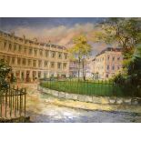 Oil on canvas - A Bath Street Scene, signed, Wheeler and dated (19)67, framed Condition: