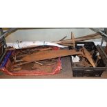 Various vintage tools including; two scythes, peat cutters etc Condition: