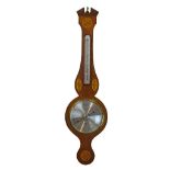 Reproduction inlaid mahogany finish framed wheel barometer by Comitti Condition: