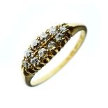 18ct gold ten stone diamond set dress ring, size R½ Condition: