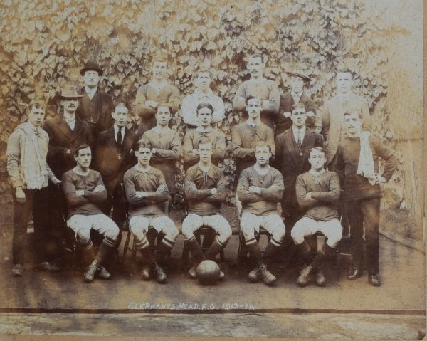 Photograph - Football - Early 20th Century team photo of the 'Elephants Head FC 1913-14', within a