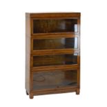 Globe Wernicke oak four section bookcase having up-and-over doors Condition: