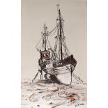 B E Sissen - Oil on board - 'Brixham Trawler', framed Condition: