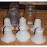 Quantity of various glass lightshades Condition: