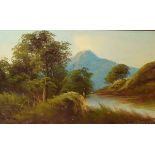 Early 20th Century oil on board - Highland landscape, framed, 24cm x 44cm Condition: