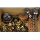 Quantity of brass and iron weights etc Condition: