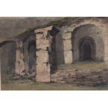 A. Hulk - Watercolour - Architectural ruin, signed, framed and glazed Condition: