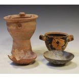 Indian terracotta brazier, Roman style two handled vessel etc Condition: