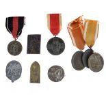 Third Reich badges comprising: Workers Day 1935 badge, Sudetenland Medal, 1935 'Die Saar ist Frei'