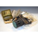 World War I Christmas 1914 gift box, a World War II gas mask and various war time and other paper