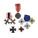 Medals - Third Reich Medals comprising: Iron Cross 1914, NSDAP 10 Year Long Service Medal, 2 x War