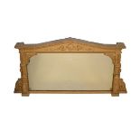 Gilt gesso framed arch shaped mirrored overmantel Condition: