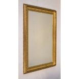 Reproduction gilt framed rectangular bevelled wall mirror Condition: