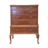 1930's period reproduction Georgian style mahogany chest fitted two short and four long graduated