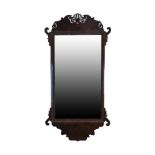 Old reproduction Georgian style mahogany wall mirror, together with another wall mirror Condition: