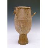 Ghanaian Kpanlogo drum, the wooden base with incised decoration Condition: