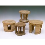 Northern Ghanaian Saremudwa stool, together with three other African stool Condition: