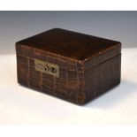 Late 19th/early 20th Century crocodile leather jewellery box Condition: