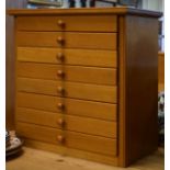 Modern light oak collectors cabinet fitted eight drawers Condition: