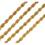 9ct gold rope twist necklace, 26.4g approx Condition: