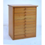 Modern light oak collectors cabinet fitted ten drawers Condition: