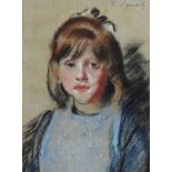 Philip Naviasky (1894-1983) - Pastel - Study of a young girl, signed, 23.25cm x 17.5cm A.R.