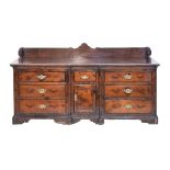 18th Century oak low dresser, North West/West Yorkshire region, the top with a shaped moulded