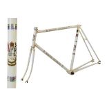 Major Nichols of Smethwick Reynolds 531 steel racing cycle frame in white with rainbow stripes and