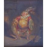 Attributed to Edward Bird (1772-1819) - Oil on board - Falstaff, 10cm x 8.5cm Condition: **General