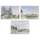 Charles Claude Pyne (1802-1878) - Group of three watercolours - French Views comprising: St Germain,