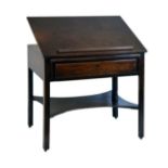 George III mahogany architects table having an adjustable hinged top, standing on square supports